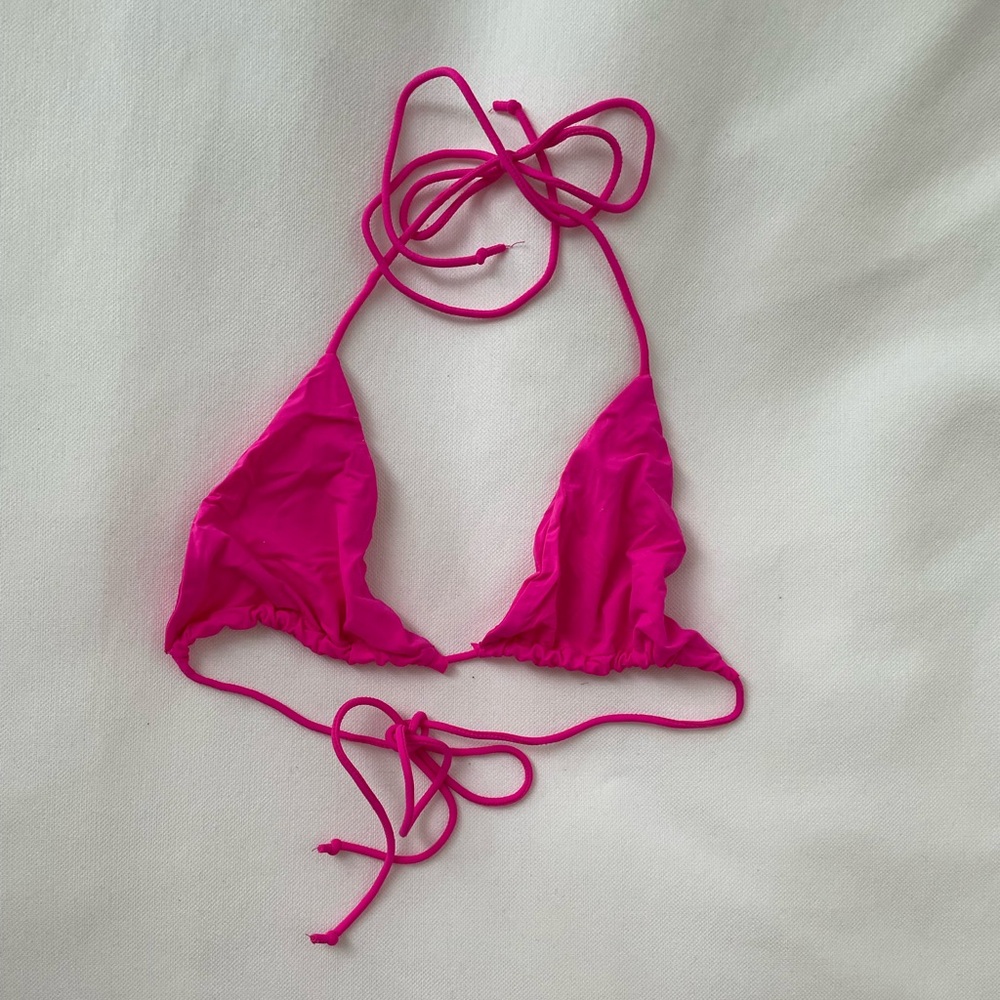 Meshki Hot Pink Triangle Bikini Top - size S